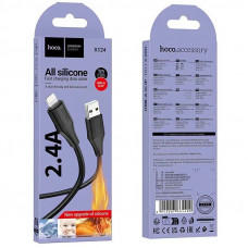 Кабель HOCO X124 Bien silicone charging data cable iP Black (6942007664400)