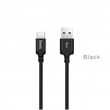 Кабель HOCO X14 USB to Type-C 2A, 2m, nylon, aluminum connectors, Black (6957531062929)