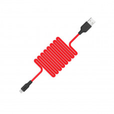 Кабель HOCO X21 USB to Micro 2A, 1m, silicone, TPE connectors, Чорний+Червоний