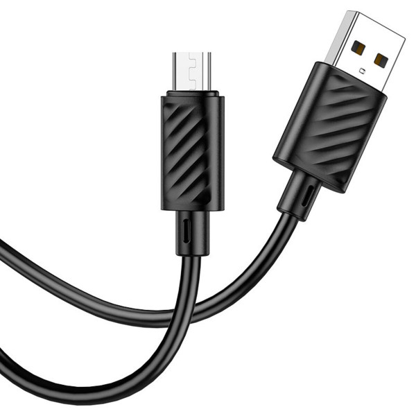 Кабель HOCO X88 Gratified charging data cable for Micro Чорний