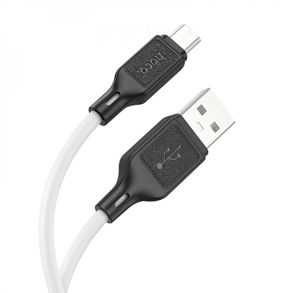 Кабель HOCO X90 Cool silicone charging data cable for Micro White