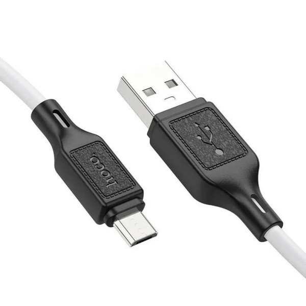 Кабель HOCO X90 Cool silicone charging data cable for Micro White