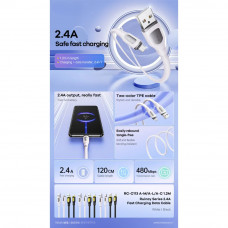 Кабель REMAX Ruinay Series 2.4A Fast Charging Data Cable 1M RC-C113 A-C-Black (6954851219576)