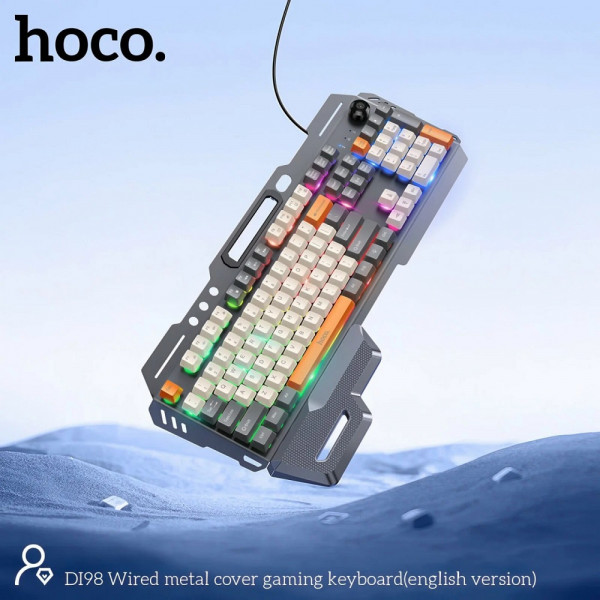 Клавіатура HOCO DI98 Murphy 3-color wired keyboard(Ukrainian version) Star Gray (6942007674232)