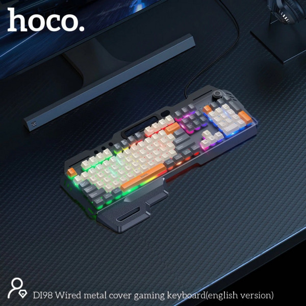 Клавіатура HOCO DI98 Murphy 3-color wired keyboard(Ukrainian version) Star Gray (6942007674232)