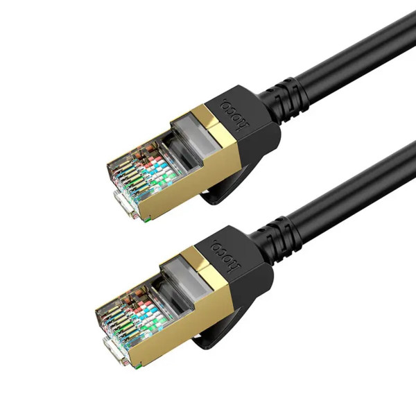 Мережевий кабель HOCO US02 Level pure copper gigabit ethernet cable(L=5M) Black