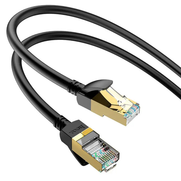 Мережевий кабель HOCO US02 Level pure copper gigabit ethernet cable(L=5M) Black