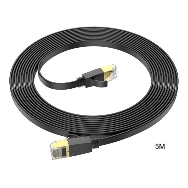Мережевий кабель HOCO US07 General pure copper flat network cable(L=5M) Black