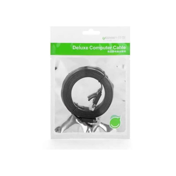 Мережевий кабель UGREEN Cat 6 U/UTP Lan Flat Cable 1m (Black)