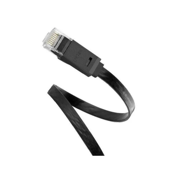 Мережевий кабель UGREEN Cat 6 U/UTP Lan Flat Cable 1m (Black)