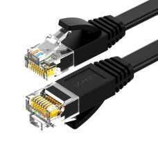 Мережевий кабель UGREEN Cat 6 U/UTP Lan Flat Cable 1m (Чорний)
