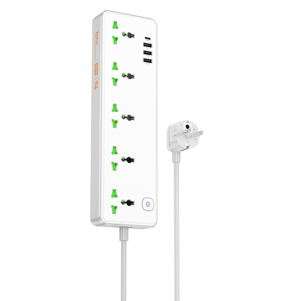 Мережевий подовжувач HOCO AC13A Talento 5-position socket(1C3A) White