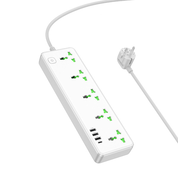 Мережевий подовжувач HOCO AC13A Talento 5-position socket(1C3A) White
