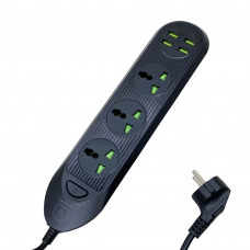 Мережевий подовжувач WUW-C133 4USB+3Socket 2500W 2m чорний