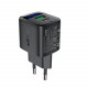 Мережевий зарядний пристрій ACEFAST A114 PD25W GaN charger (USB-A+USB-C) with digital display Black (6974316284437)