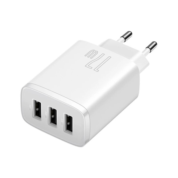 Мережевий зарядний пристрій Baseus Compact Charger 3U 17W EU Білий