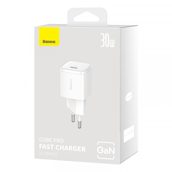 Мережевий зарядний пристрій Baseus Cube Pro Fast Charger 1C 30W EU White (CCXF000302)
