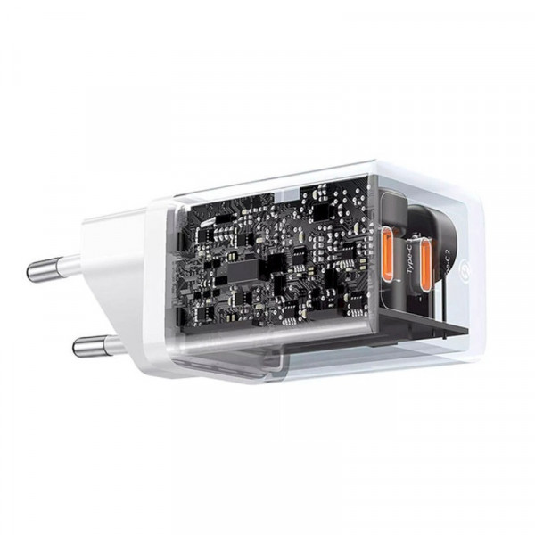 Мережевий зарядний пристрій Baseus GaN5 Pro Fast Charger C+C 40W EU Білий