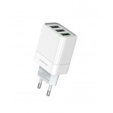 Мережевий зарядний пристрій BOROFONE BA40A Speedway, with 3USB output, QC3.0/QC2.0 18W Білий