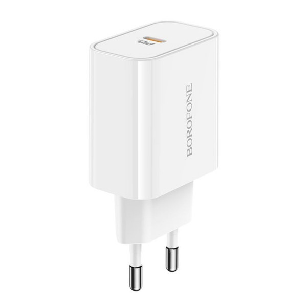 Мережевий зарядний пристрій BOROFONE BA57A Easy Speed single port PD20W charger Білий