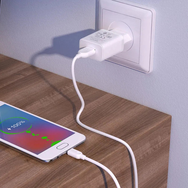 Мережевий зарядний пристрій BOROFONE BA68A Glacier single port charger set(Type-C) 10.5W Білий