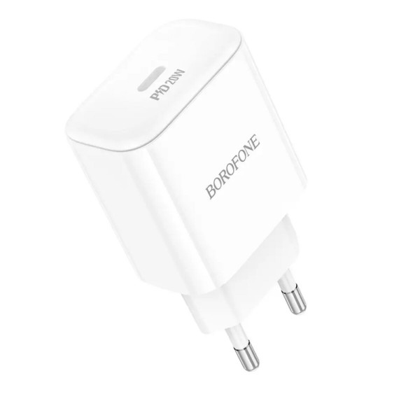 Мережевий зарядний пристрій BOROFONE BA81A single port PD20W charger(EU) Білий