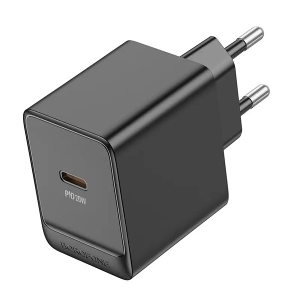 Мережевий зарядний пристрій BOROFONE BAS13A Erudite single port PD20W charger(EU) Чорний