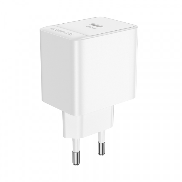 Мережевий зарядний пристрій BOROFONE BAS13A Erudite single port PD20W charger(EU) White