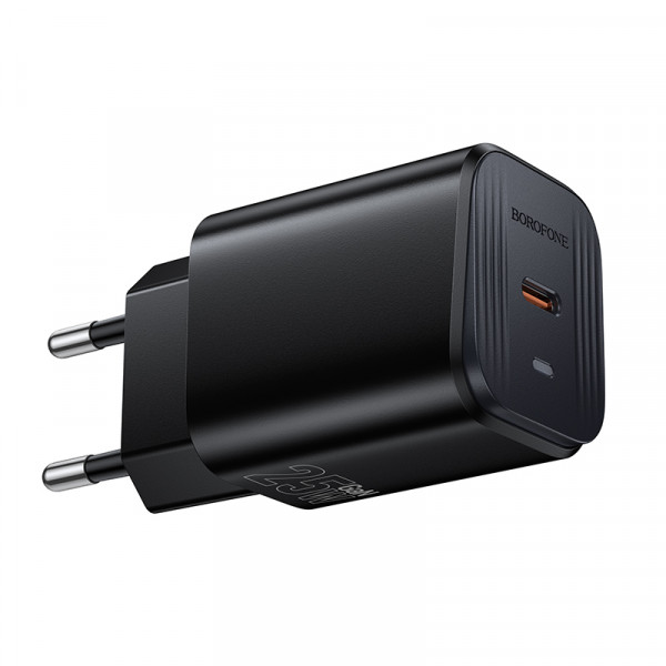 Мережевий зарядний пристрій BOROFONE BAS84A Star single port PD25W charger (EU) Black (6941991126826)