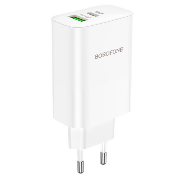 Мережевий зарядний пристрій BOROFONE BN10 Sunlight PD65W dual port(1A1C) charger Білий