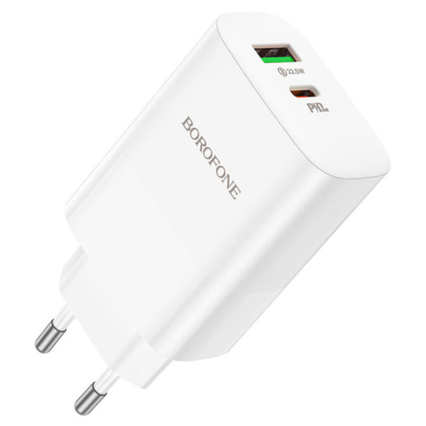 Мережевий зарядний пристрій BOROFONE BN10 Sunlight PD65W dual port(1A1C) charger Білий