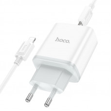 Мережевий зарядний пристрій HOCO C104A Stage single port PD20W charger set (C to iP)(EU) Білий