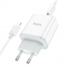 Мережевий зарядний пристрій HOCO C104A Stage single port PD20W charger set (C to iP)(EU) Білий