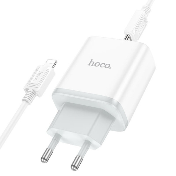 Мережевий зарядний пристрій HOCO C104A Stage single port PD20W charger set (C to iP)(EU) Білий