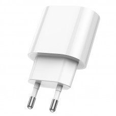 Мережевий зарядний пристрій HOCO C109A(PD20W) Fighter single port PD20W charger White (6942007656658)