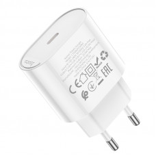 Мережевий зарядний пристрій HOCO C109A(PD20W) Fighter single port PD20W charger White (6942007656658)