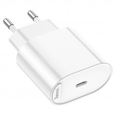 Мережевий зарядний пристрій HOCO C109A(PD20W) Fighter single port PD20W charger White (6942007656658)