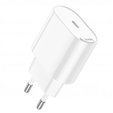 Мережевий зарядний пристрій HOCO C109A(PD20W) Fighter single port PD20W charger White (6942007656658)