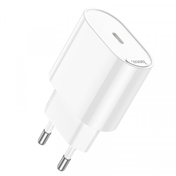 Мережевий зарядний пристрій HOCO C109A(PD20W) Fighter single port PD20W charger White (6942007656658)