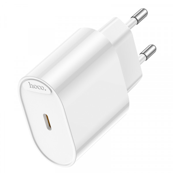 Мережевий зарядний пристрій HOCO C109A(PD20W) Fighter single port PD20W charger White (6942007656658)