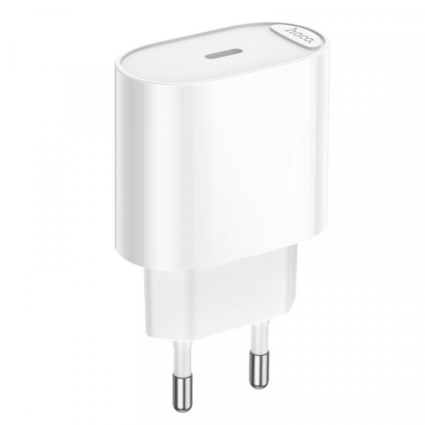 Мережевий зарядний пристрій HOCO C109A(PD20W) Fighter single port PD20W charger White (6942007656658)