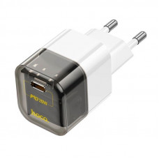 Мережевий зарядний пристрій HOCO C125A Transparent tribute single-port PD20W charger Transparent Чорний