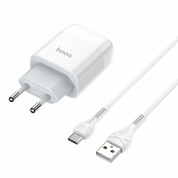 Мережевий зарядний пристрій HOCO C72A Glorious single port charger set(Type-C) 10.5W Білий