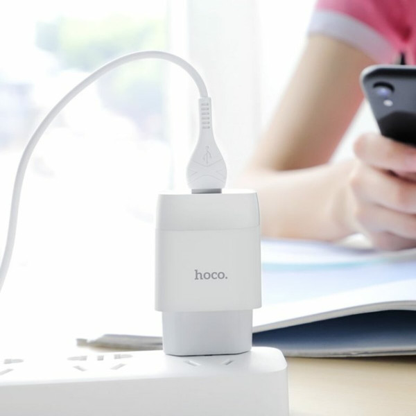 Мережевий зарядний пристрій HOCO C72A Glorious single port charger set(Type-C) 10.5W Білий