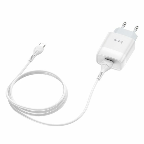 Мережевий зарядний пристрій HOCO C72A Glorious single port charger set(Type-C) 10.5W Білий