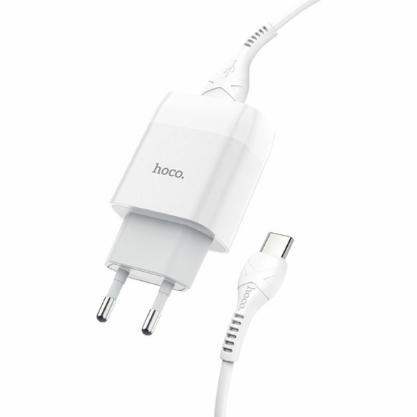 Мережевий зарядний пристрій HOCO C72A Glorious single port charger set(Type-C) 10.5W Білий
