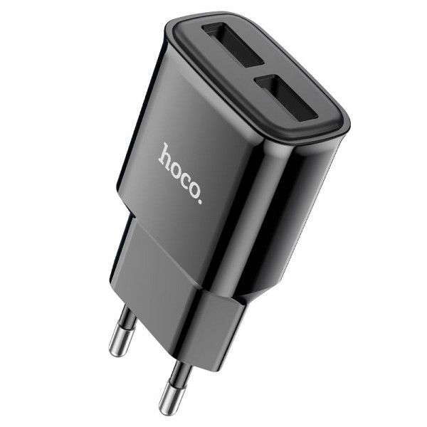 Мережевий зарядний пристрій HOCO C88A Star round dual port charger 12W Black (6931474749482)