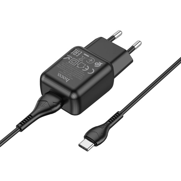 Мережевий зарядний пристрій HOCO C96A single port charger set(Type-C) Чорний