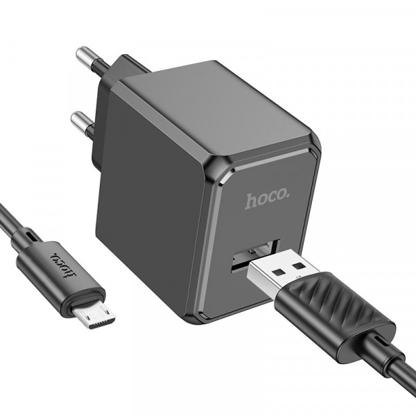 Мережевий зарядний пристрій HOCO CS11A Ocean single port charger set(Micro) 10.5W Чорний