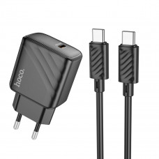 Мережевий зарядний пристрій HOCO CS22A Value single port PD30W charger set(Type-C to Type-C) Чорний